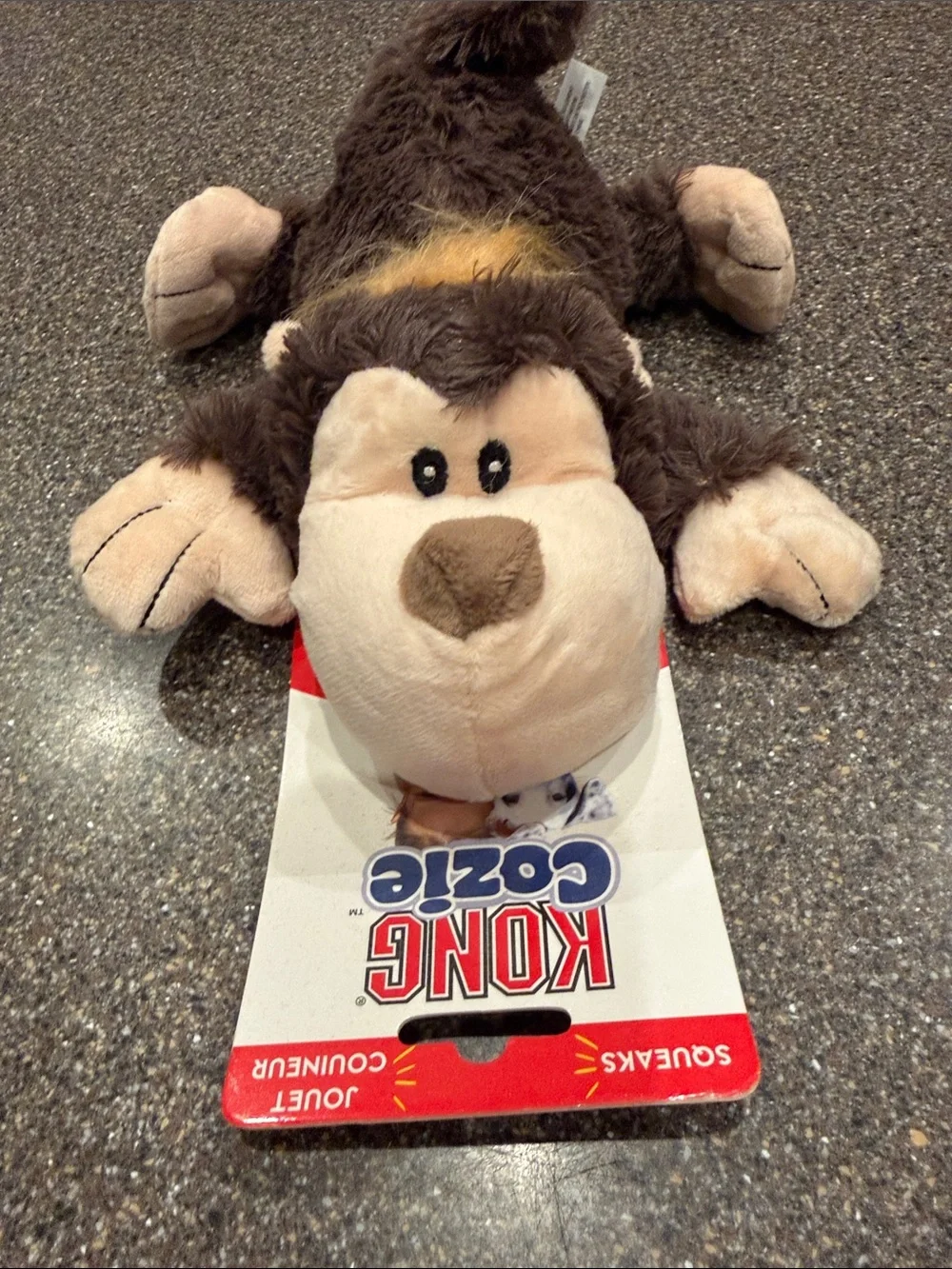 KONG Plush Monkey Dog Toy — Brown/Tan